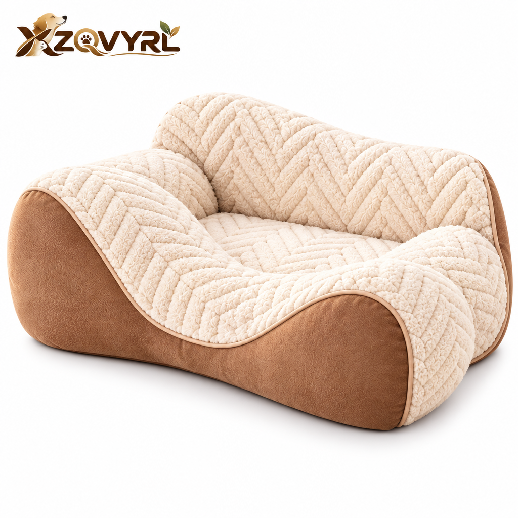 XZQVYRL Ergonomic Pet Grooming & Calming Lounge Bed – Contoured U-Shape Plush Cushion for Small Dogs & Cats, Comfort-Focused Lap & Sofa Rest Pillow for Stress-Free Brushing, Massaging & Cuddling - product view 4