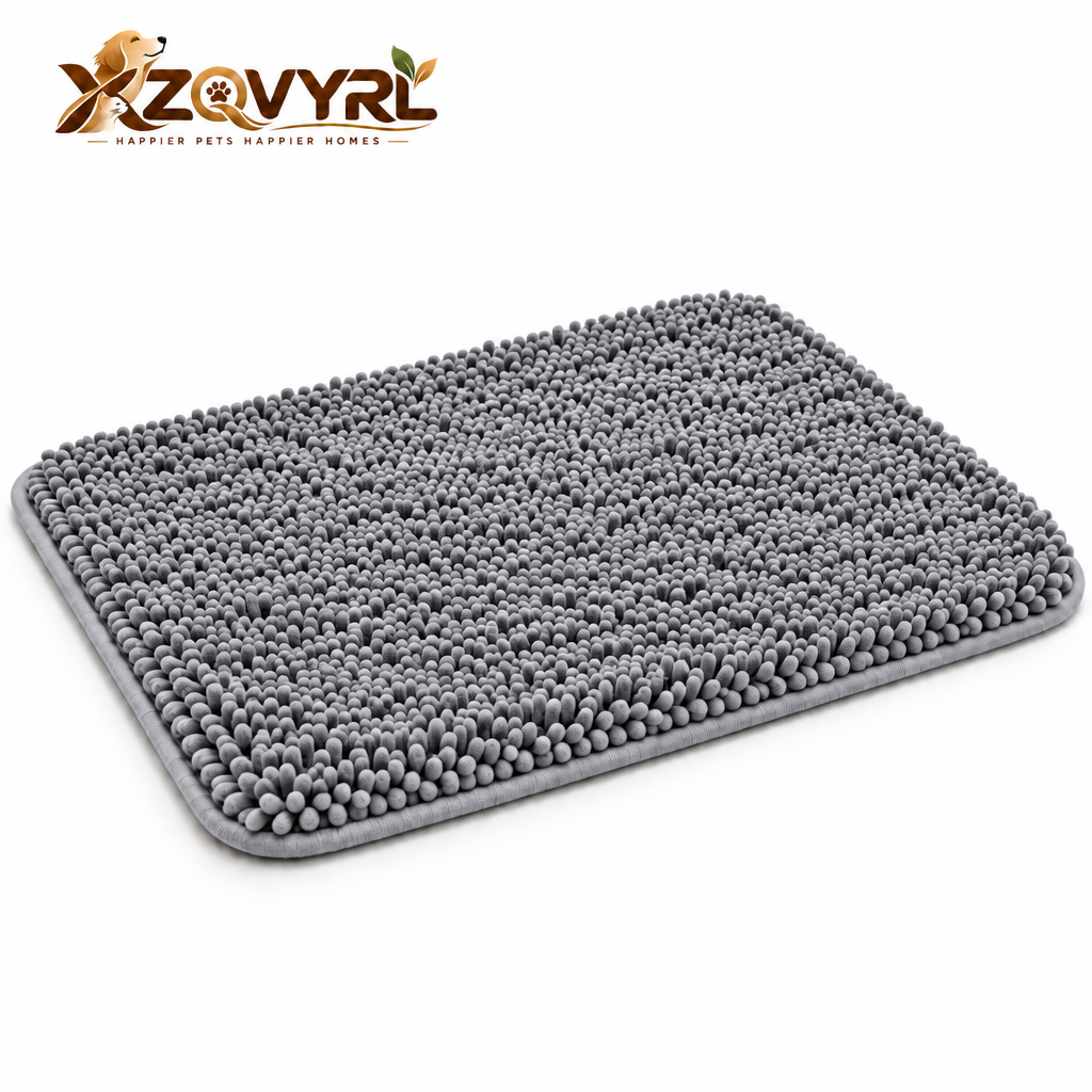 XZQVYRL Super Absorbent Chenille Pet Mat – Ultra-Soft Fast-Drying Non-Slip Dog & Cat Bath Mat and Mud Dirt Trapper Rug