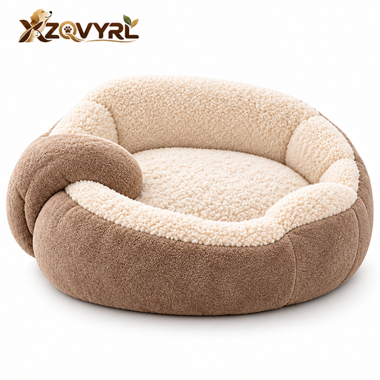 XZQVYRL Orthopedic Calming Pet Bed, Ultra-Soft Sherpa Bolster Dog & Cat Cuddler, Deep-Dish Warm Donut Nest for Cozy Bolster Support - product view 4