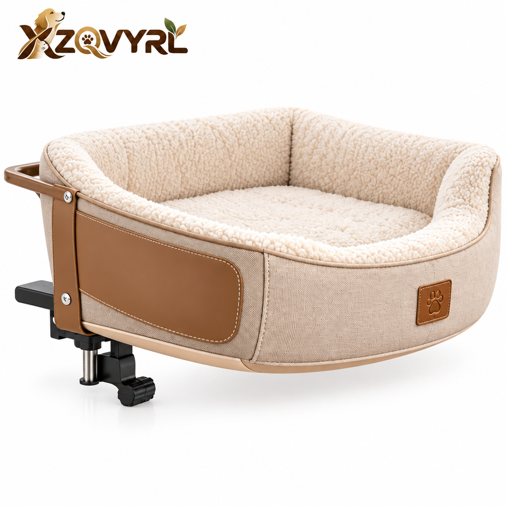 XZQVYRL Bedside Pet Co-Sleeper – Elevated Hanging Dog Bassinet with Ultra-Soft Sherpa Cushion & Secure Bed Frame Clamp for Small Dogs & Cats - product view 4